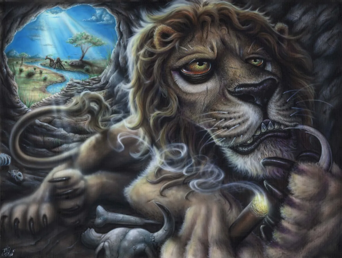 Larry the Smoking Lion — image 1 of 2