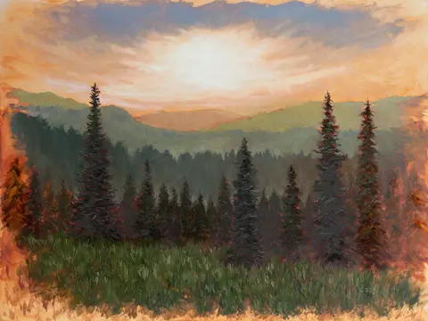 Peacefull Mountain Sunset