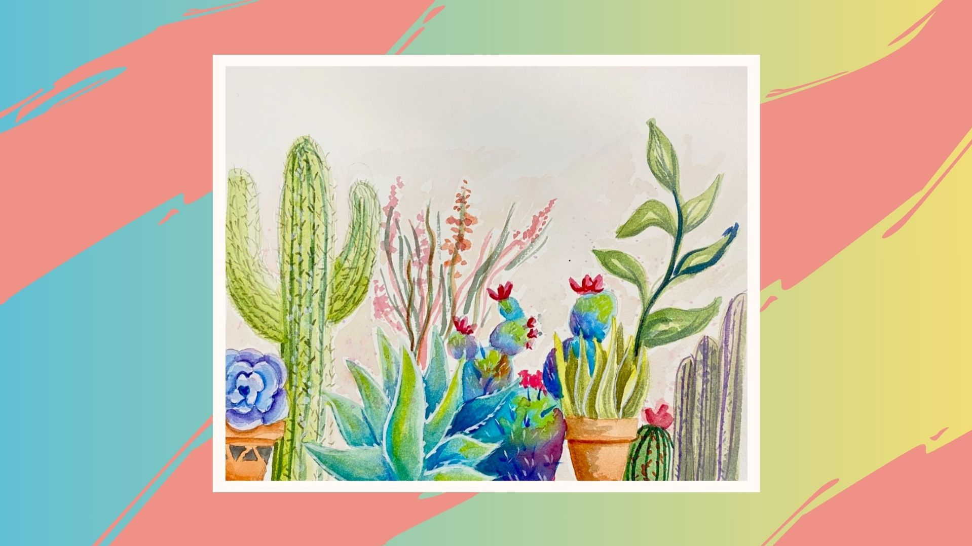 Wine & Watercolor - Desert Botanical