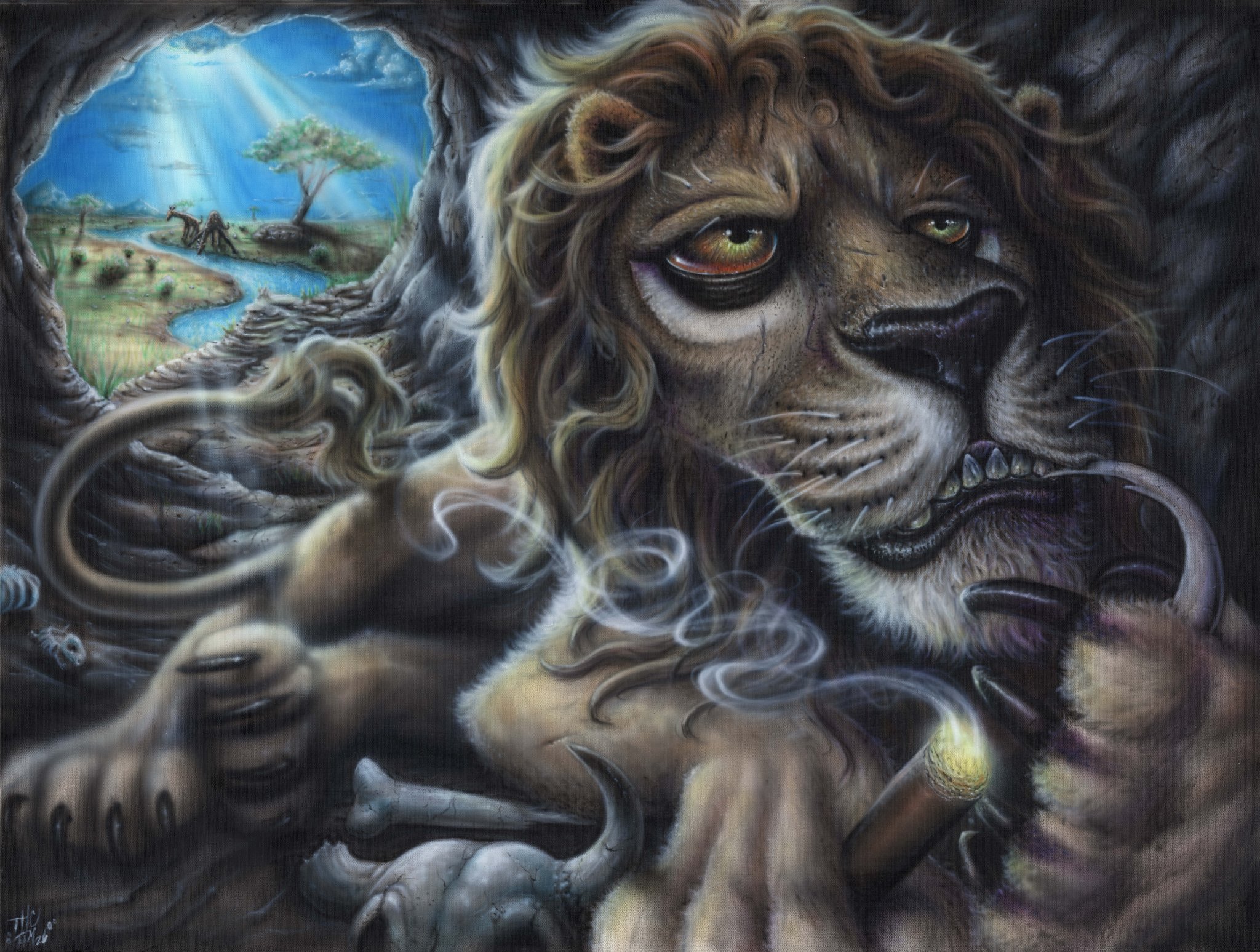 Larry the Smoking Lion — image 1 of 2