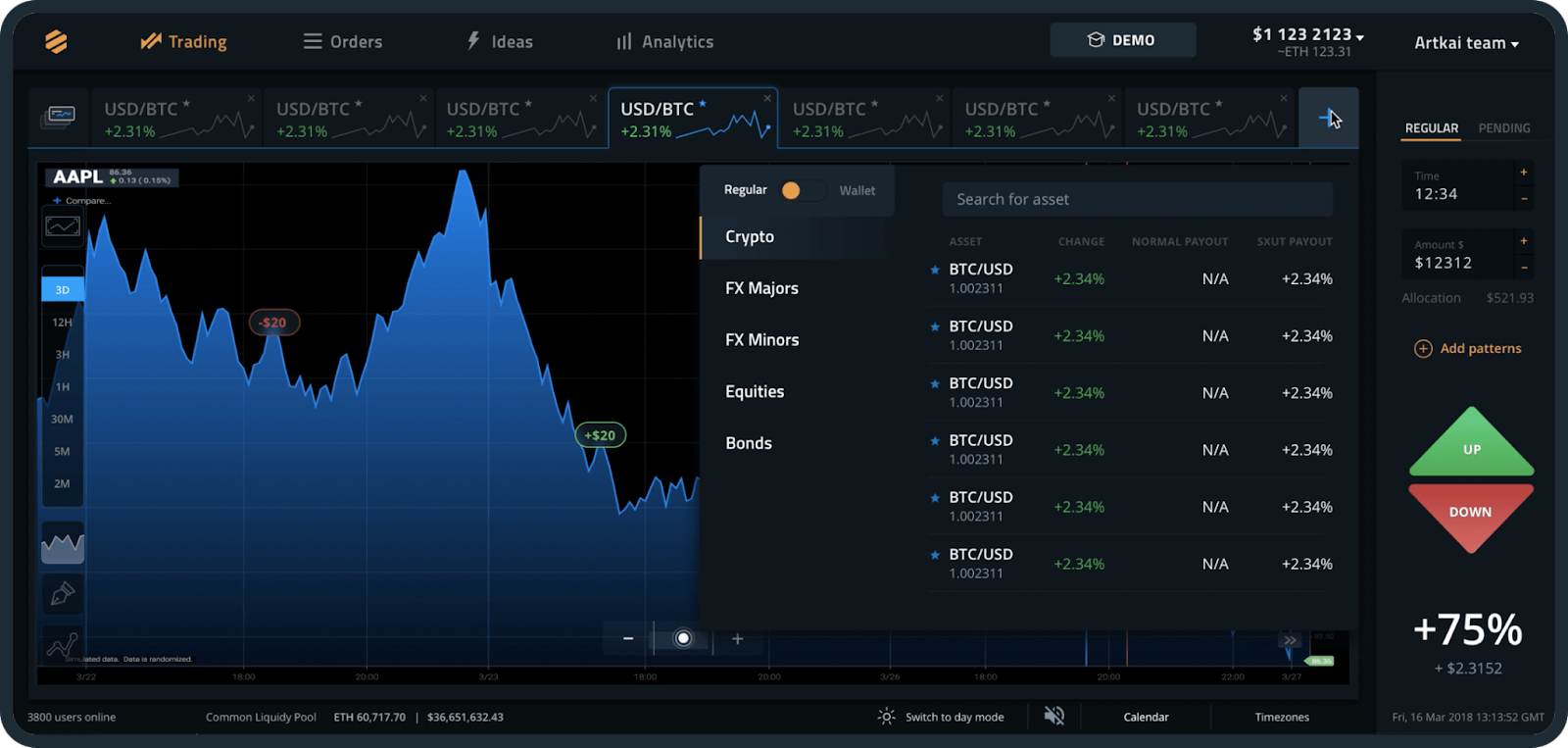 NDA - speculative tokenized trading service UX design