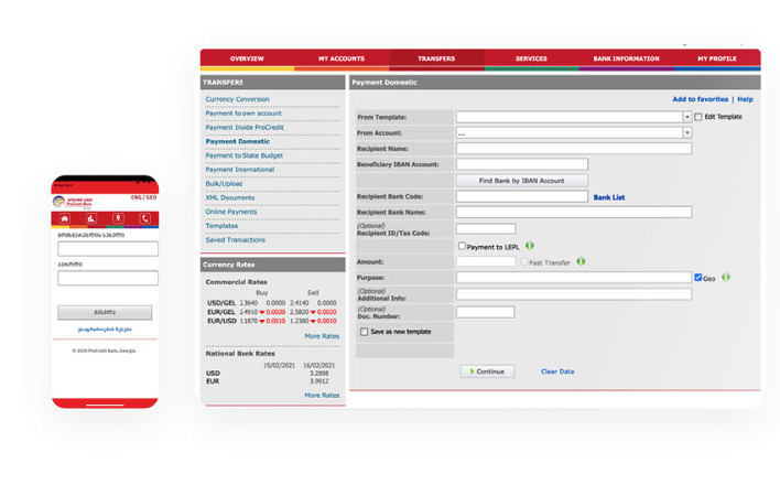Procredit bank omnichannel UX design before redesign