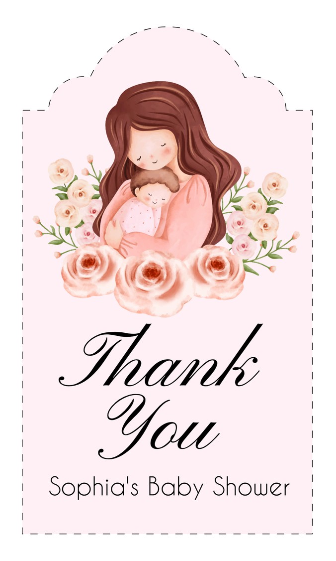 Baby Shower Thank You Gift Tags – Floral, Editable & Printable