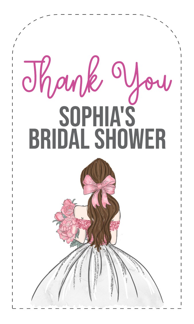 Bridal Shower Thank You Gift Tags – Pink, Editable & Printable