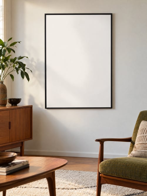 Close up – thin black frame — template di mockup per l’arte