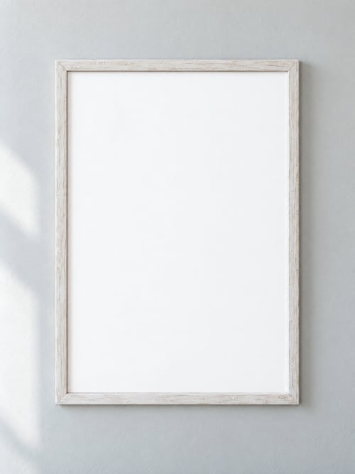 Close up – thin white frame — template di mockup per l’arte