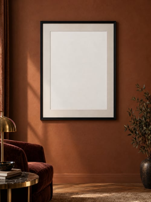 Close up – black frame with mat — template di mockup per l’arte