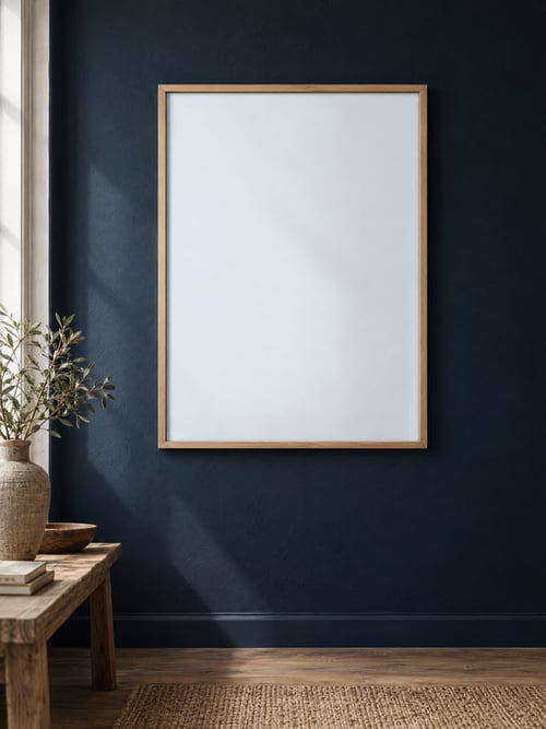 Close up – oak frame — template di mockup per l’arte