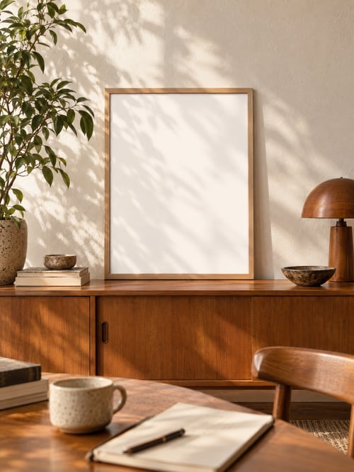 Office – oak frame — art mockup template