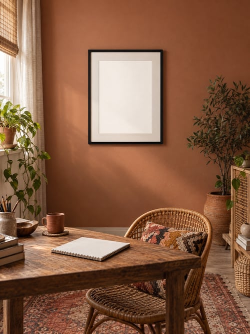 Office – black frame with mat — art mockup template