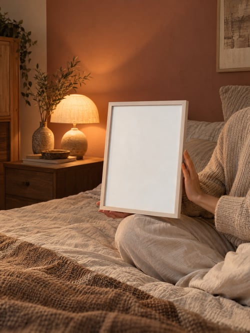 People – thin white frame – Mockup-Vorlage für Kunst