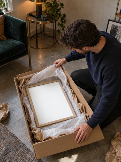 People – oak frame — art mockup template