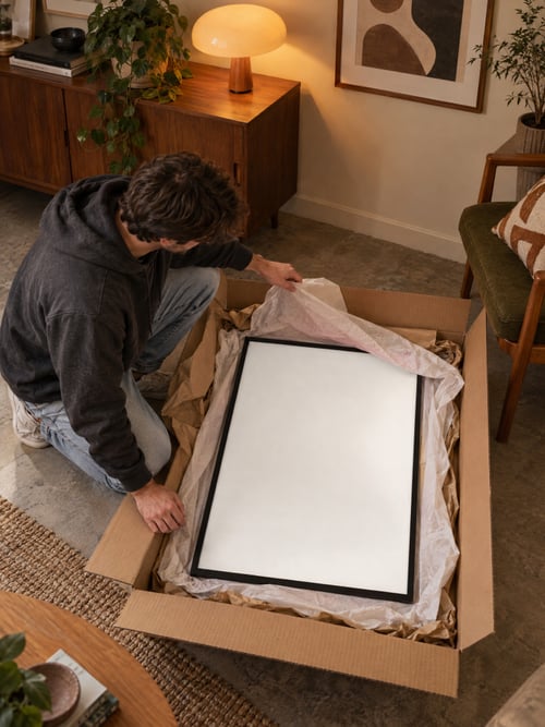 People – thin black frame — art mockup template