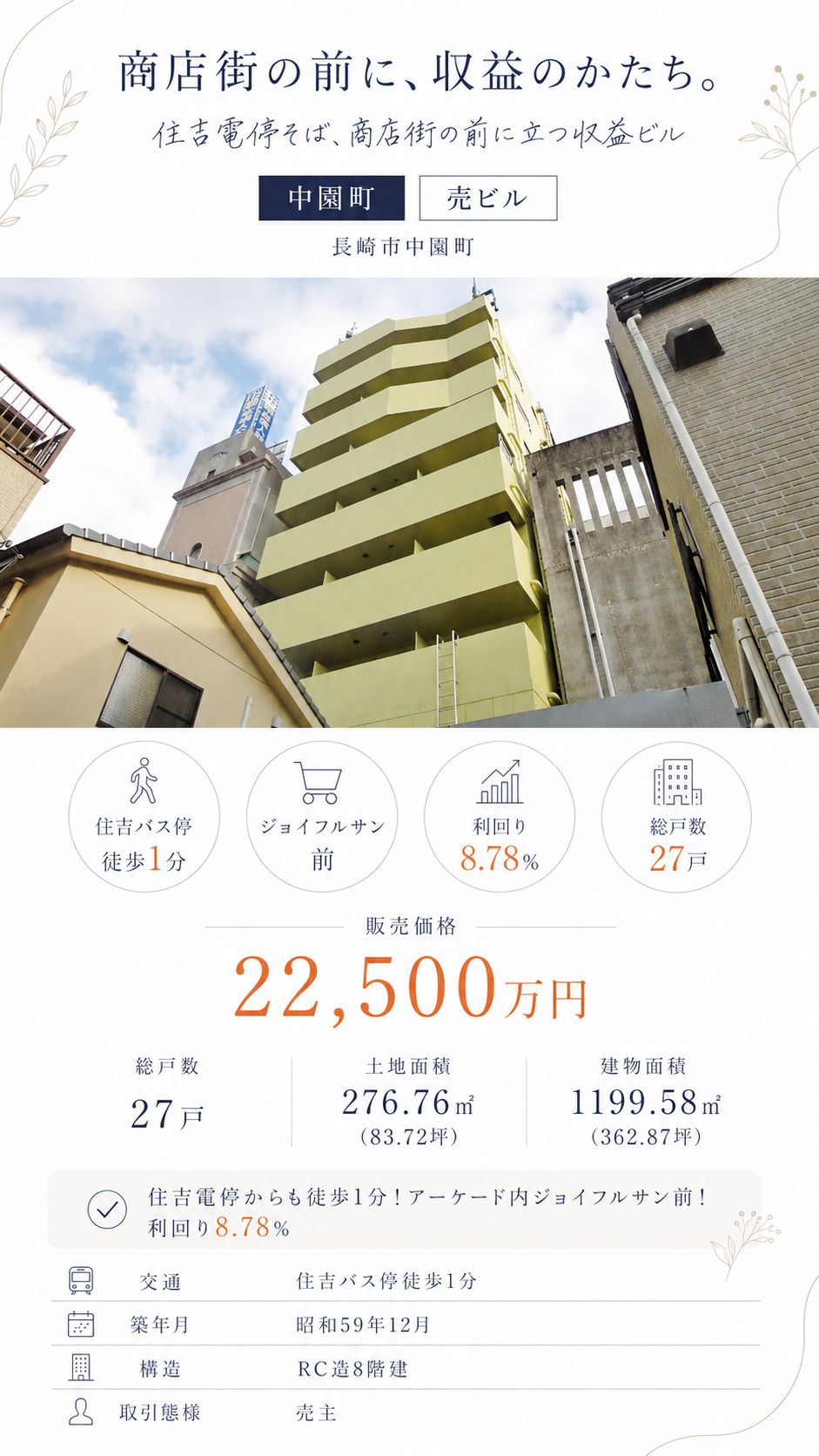 長崎市中園町の売ビル|総戸数27戸・22,500万円 物件写真 3