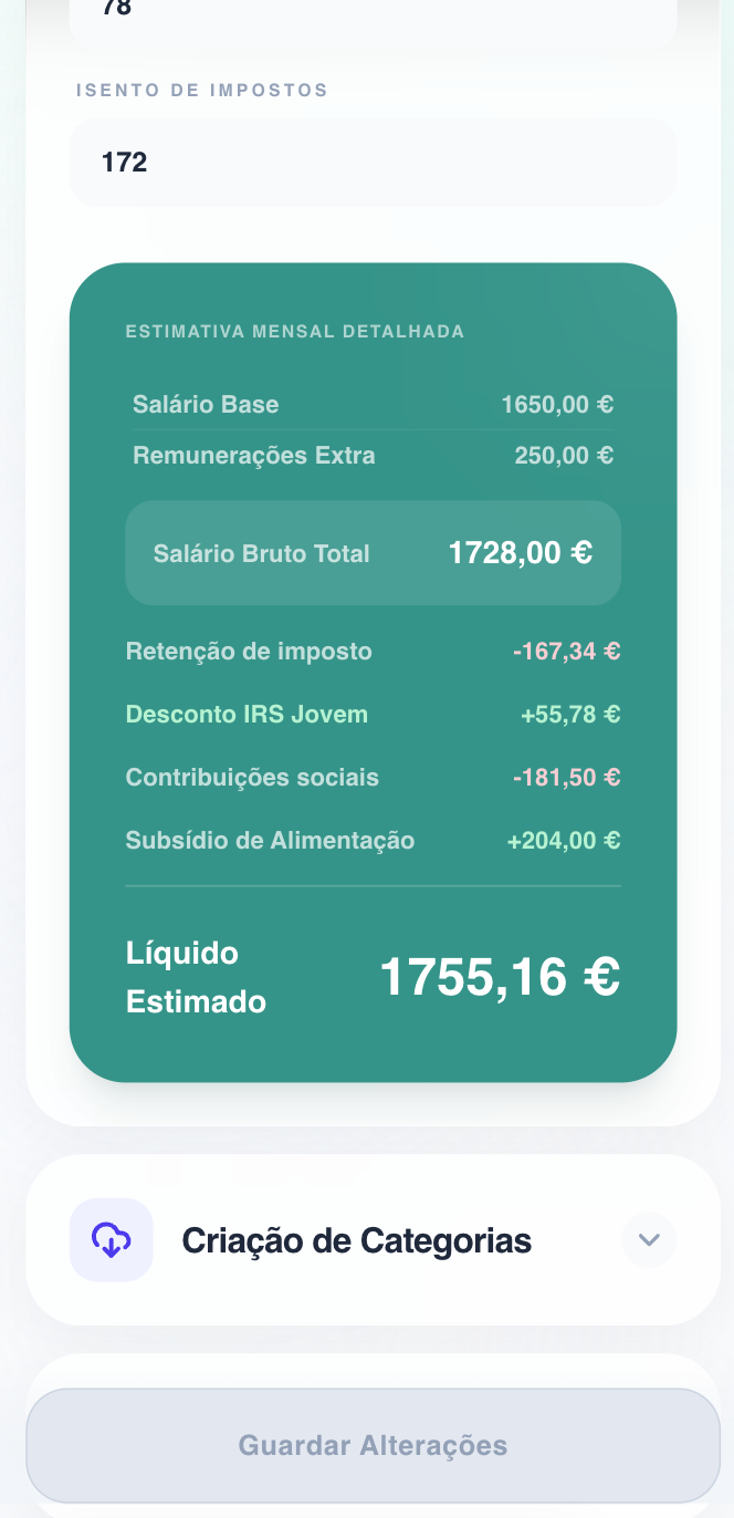 simulador salário liquido portugal mobile