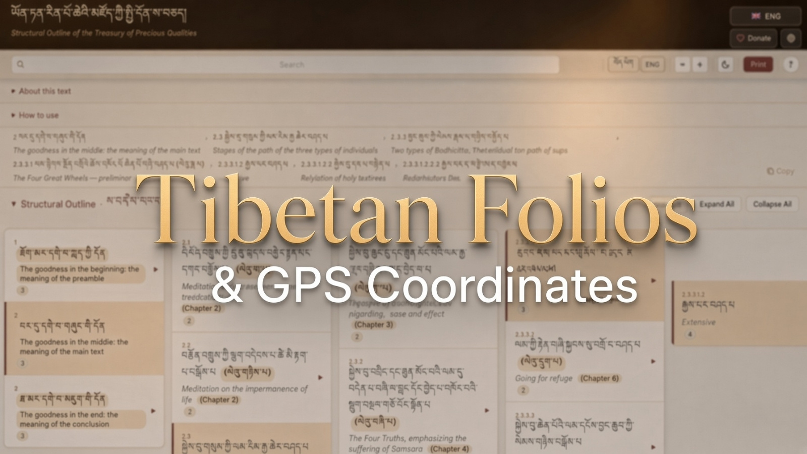 Tibetan folios and GPS coordinates