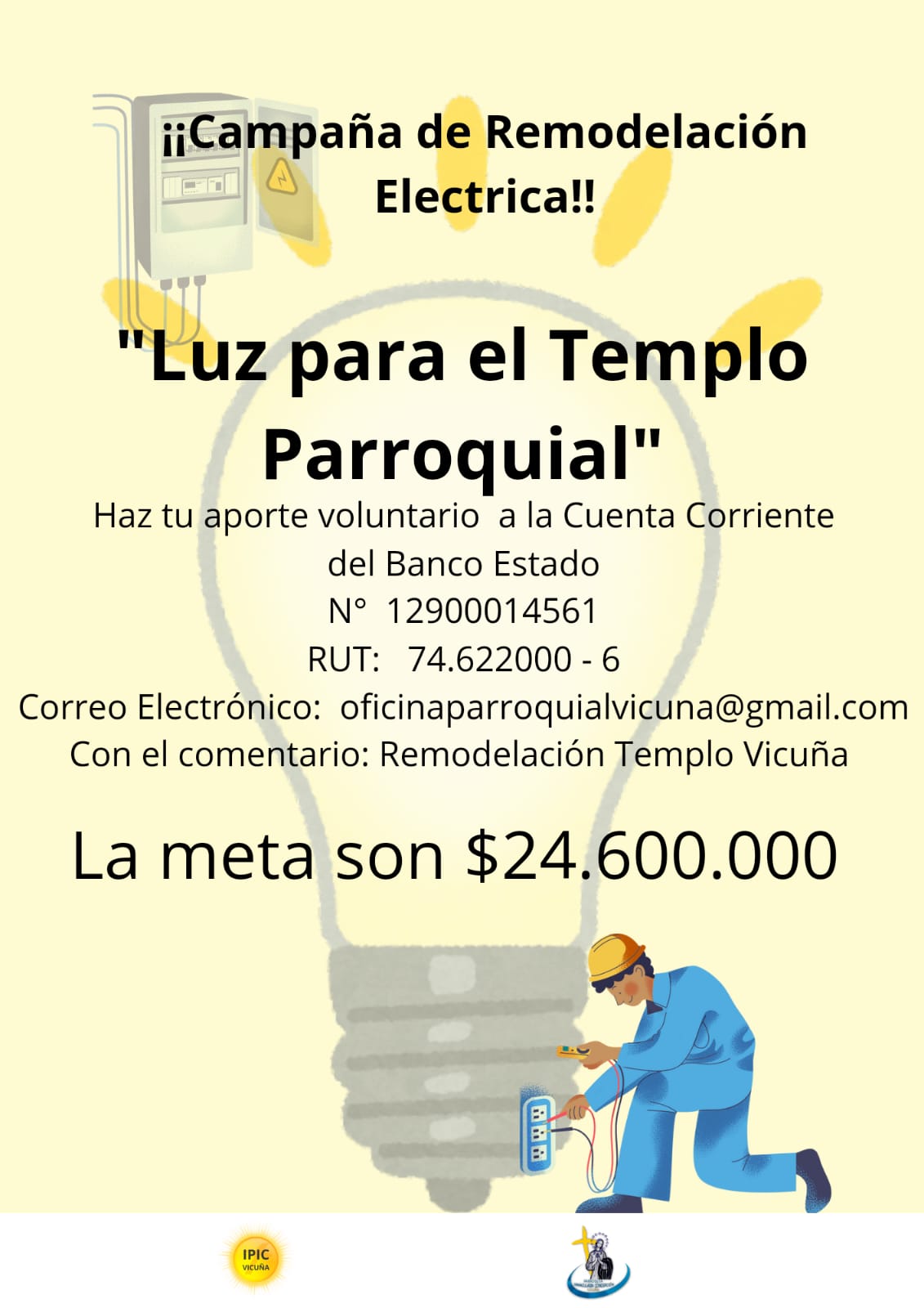 Galería de imágenes de "Inmaculada Concepción" de Vicuña lanza campaña "Luz para el Templo Parroquial"