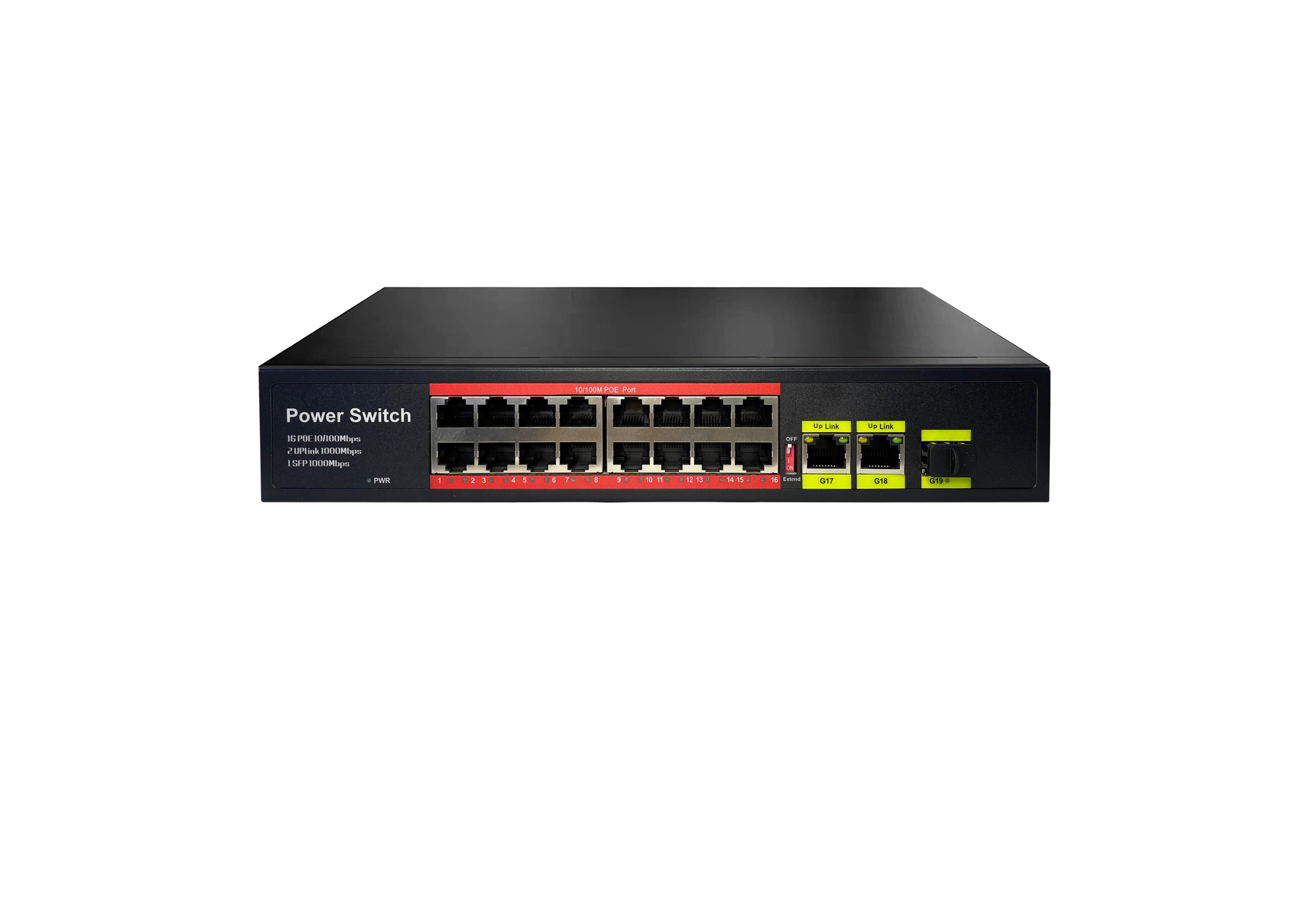 URANIUM POE-1621SFP-200W 16PORT 10/100+2XGIGABIT RJ45+1XSFP UPLINK POE RACKMOUNT SWITCH