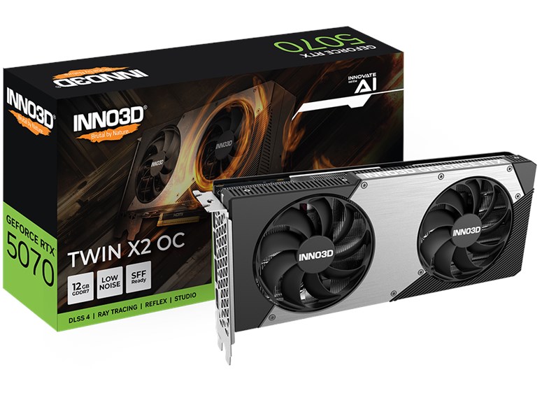 Inno3D RTX5070 Twin x2 OC 12GB 192Bit GDDR7 3x DP, HDMI, DLSS 4, NVIDIA Reflex 2 EKRAN KARTI