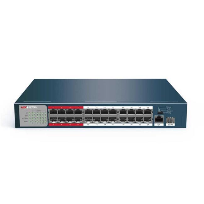 HIKVISION DS3E0326P-E/M(B) 24 PORT 10/100+1XGB SFP/RJ45 UPLINK 250W 300 METRE POE MESAFE SWITCH