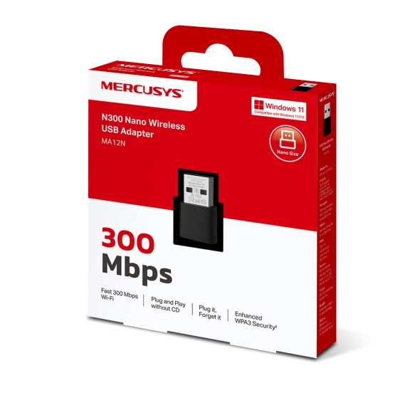 TP-Link Mercusys MA12N N300 Nano Wi-Fi USB Adapter