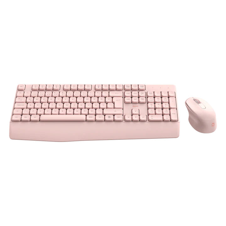 DAXİ MK-260 Klavye Kablosuz Set 2.4GHz Pembe Q TR Comfort Touch Combo Pad Hediyeli