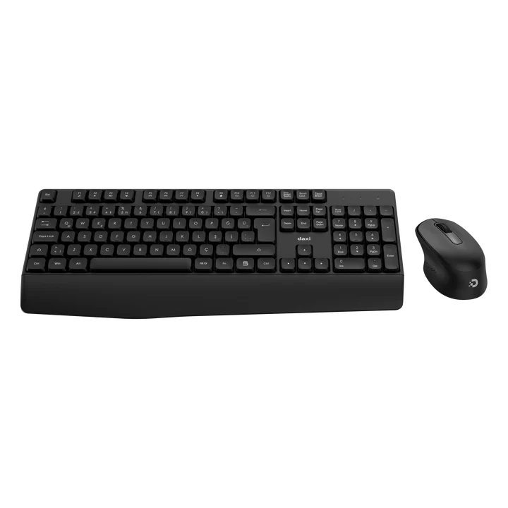 DAXİ MK-260 Klavye Kablosuz Set 2.4GHz Siyah Q TR Comfort Touch Combo Pad Hediyeli