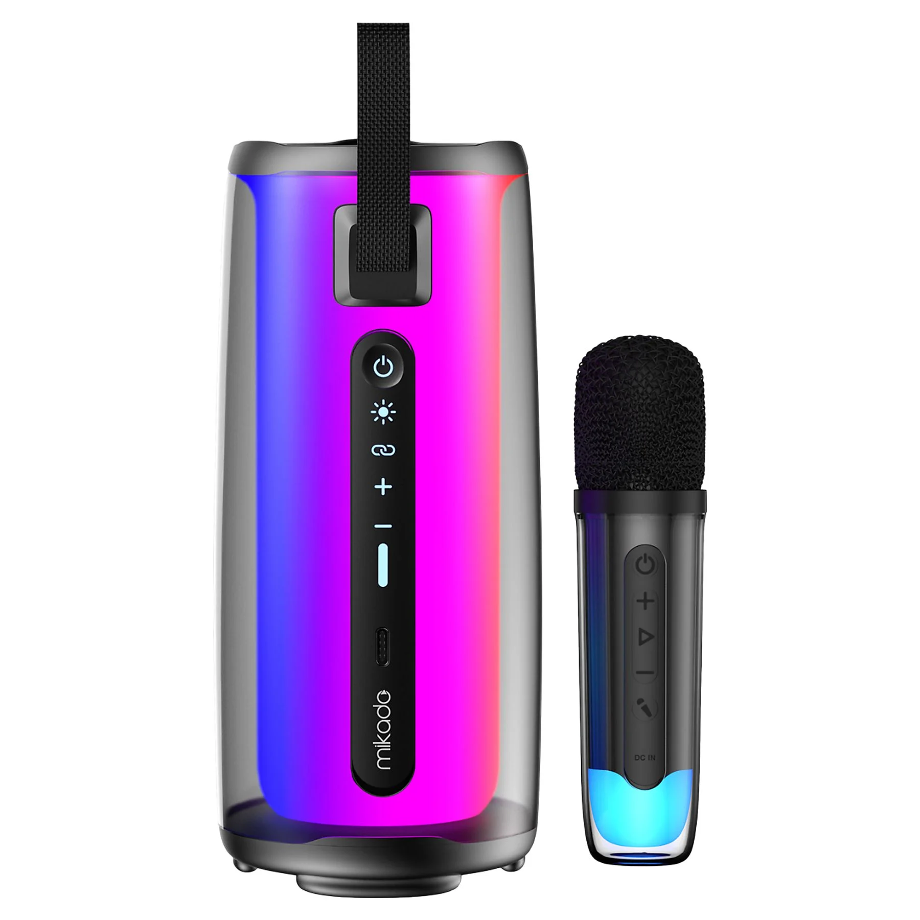 Mikado MD-17BT Capella Siyah 10W 1 RGB Mikrofonlu 1800 mAh Bataryalı Speaker