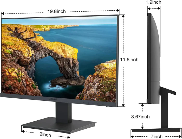 KOORUI 22N1 LED 21.5'' 75HZ 6MS MONİTÖR SİYAH - 3