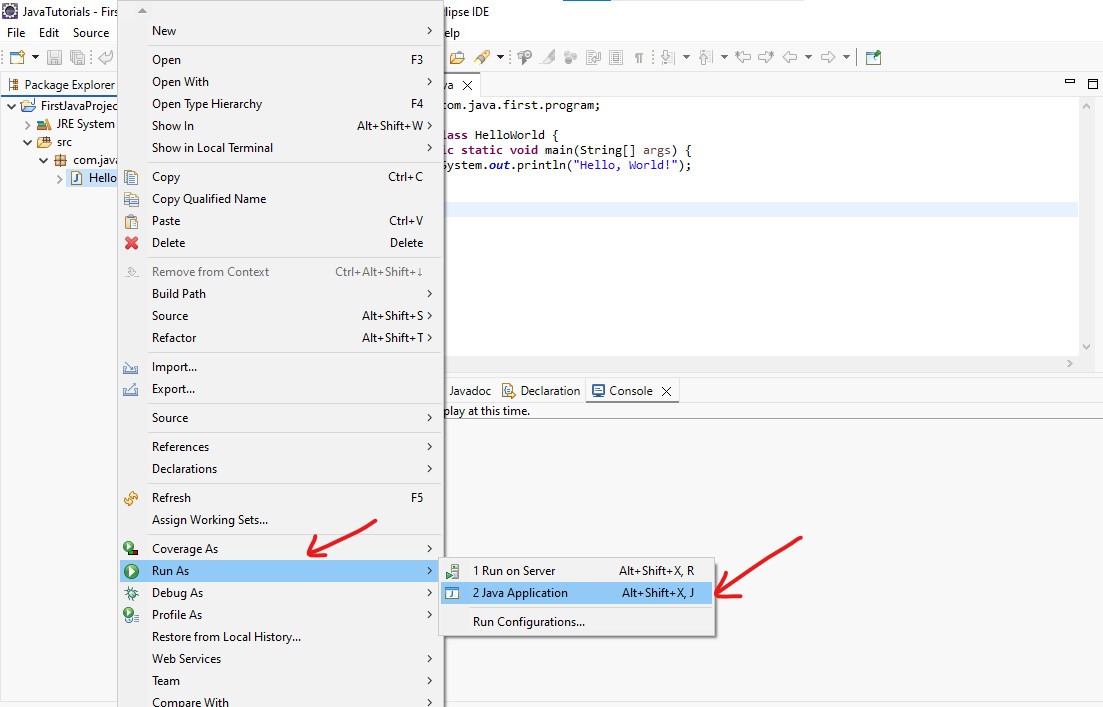 Run Java Program in Eclipse