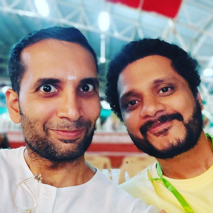 With Mr. Yoga himself — Karthik Mayur