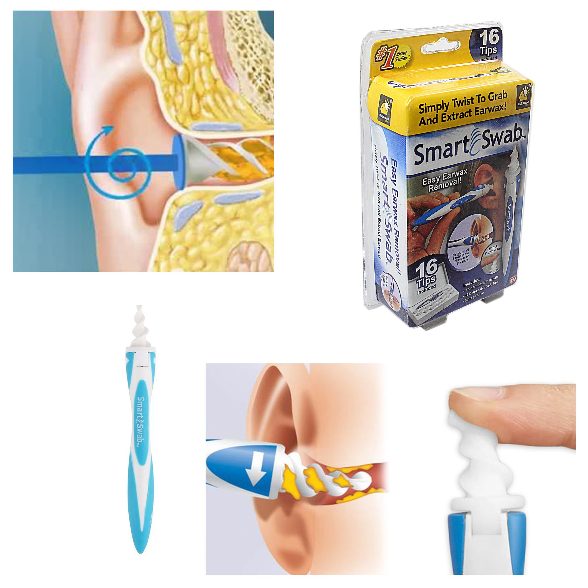 قلم تنظيف الأذن برأس مرن