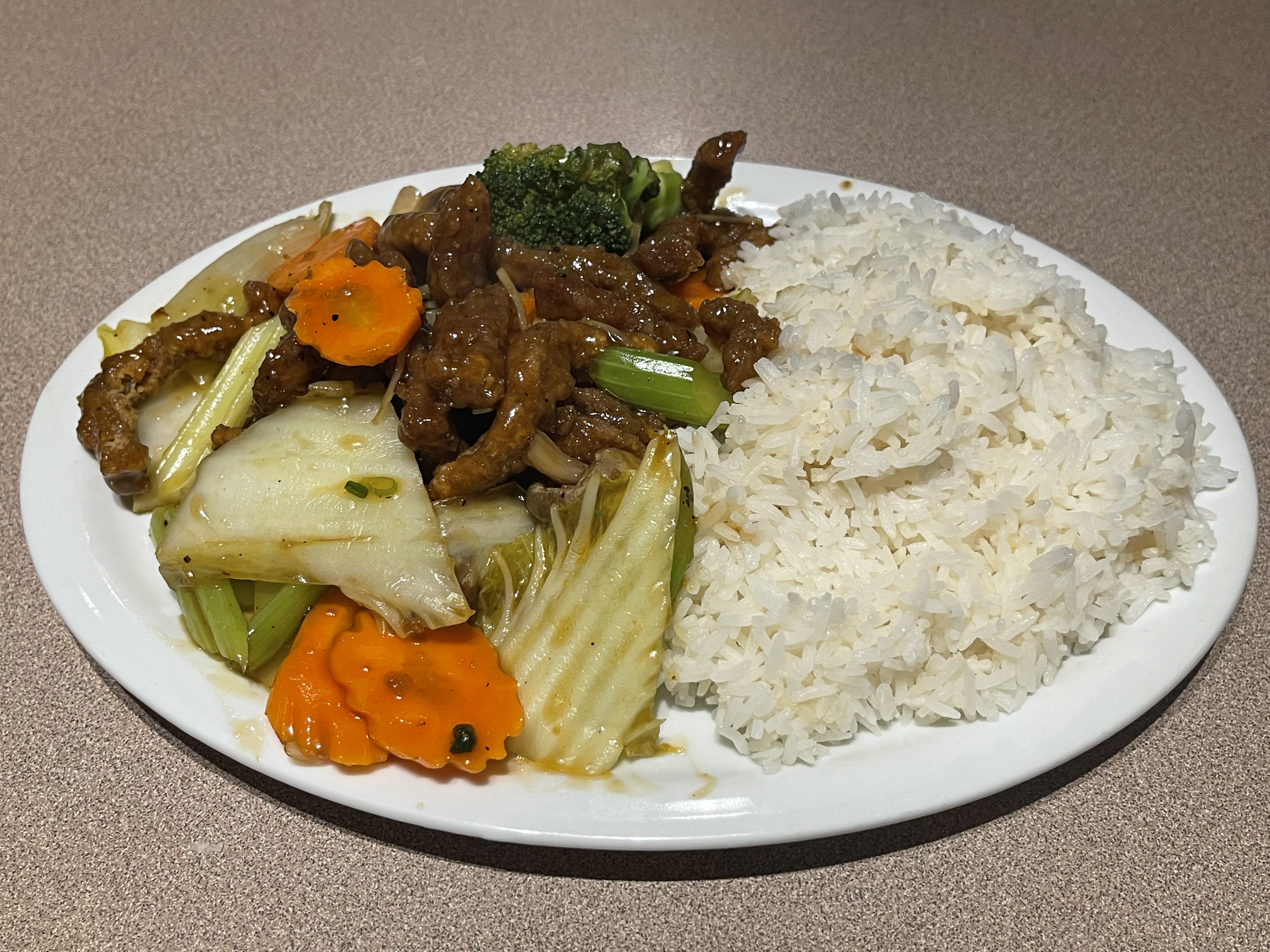 Ginger Beef on Rice