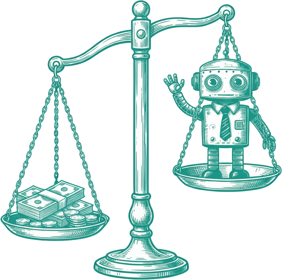 AskLawson mascot holding scales of justice