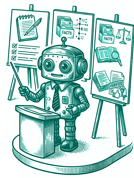 AskLawson Robot Mascots Studying at Desk