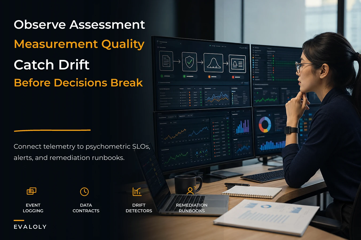 Assessment analytics observability strategy for measurement quality in production