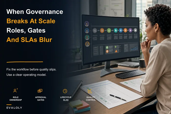 Assessment chaos when scaling: a governance model to fix roles, workflows, and quality controls