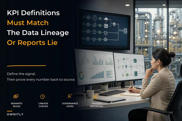 Build a trusted asset performance measurement system: KPI definitions, data‑lineage checks and governance for executive reporting