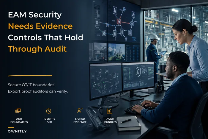 EAM OT/IT security and evidence controls for regulated industries
