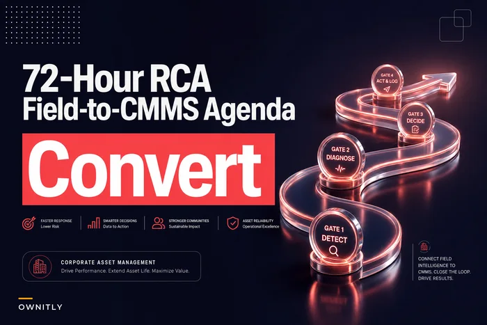 Run a 72-hour RCA sprint for repeat failures: field-to-decision agenda and CMMS conversion template
