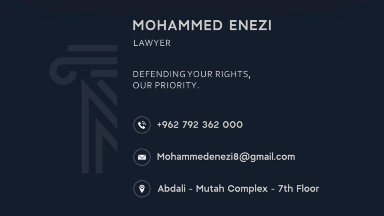 Al-Enezi Law Firm Civil Law Attorney featured image serving Jordan