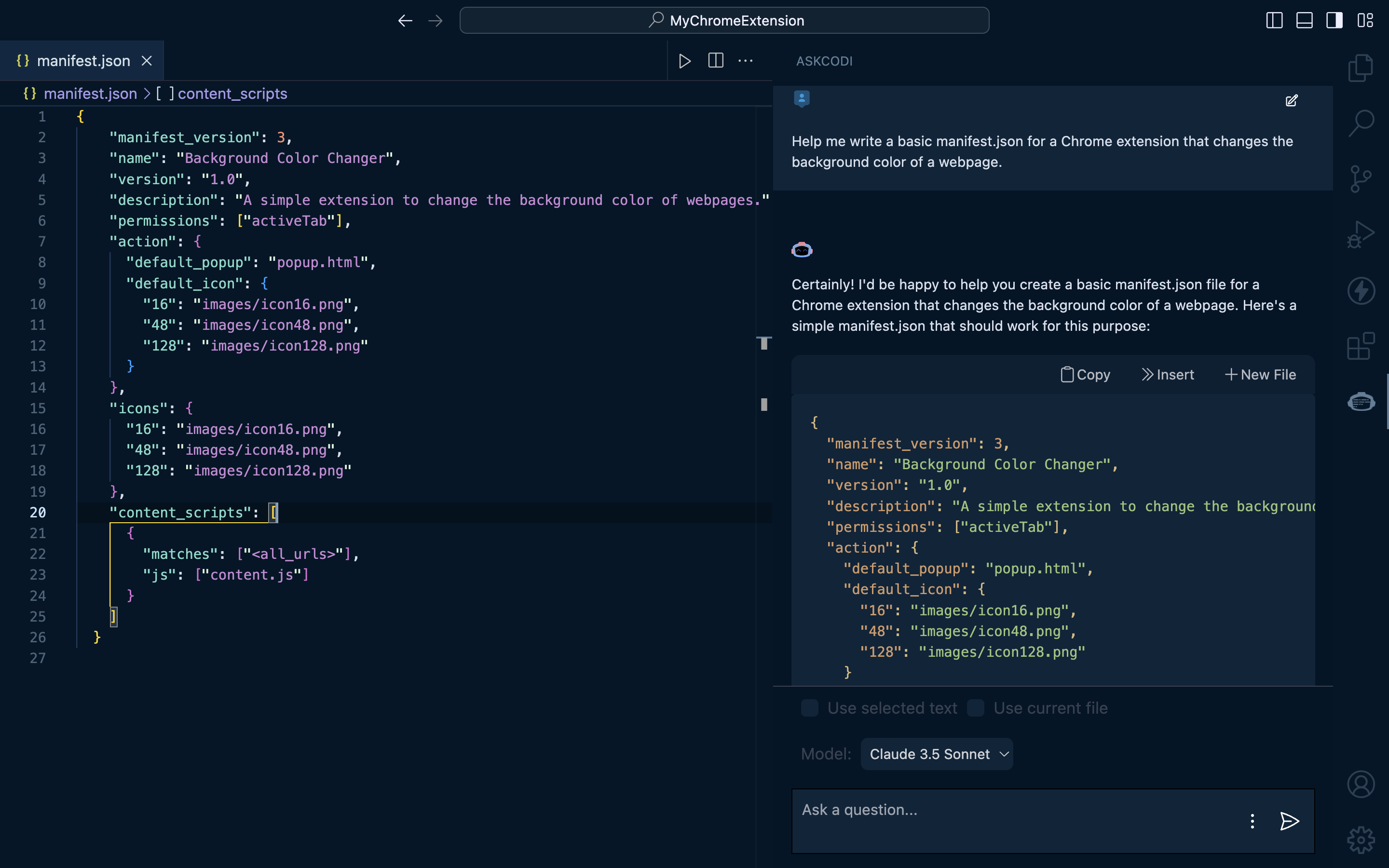 crafting manifest json