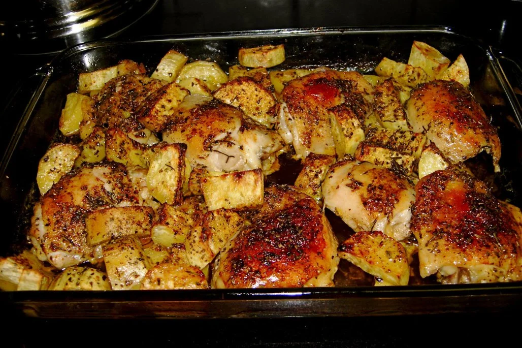 Pollo al forno con le patate