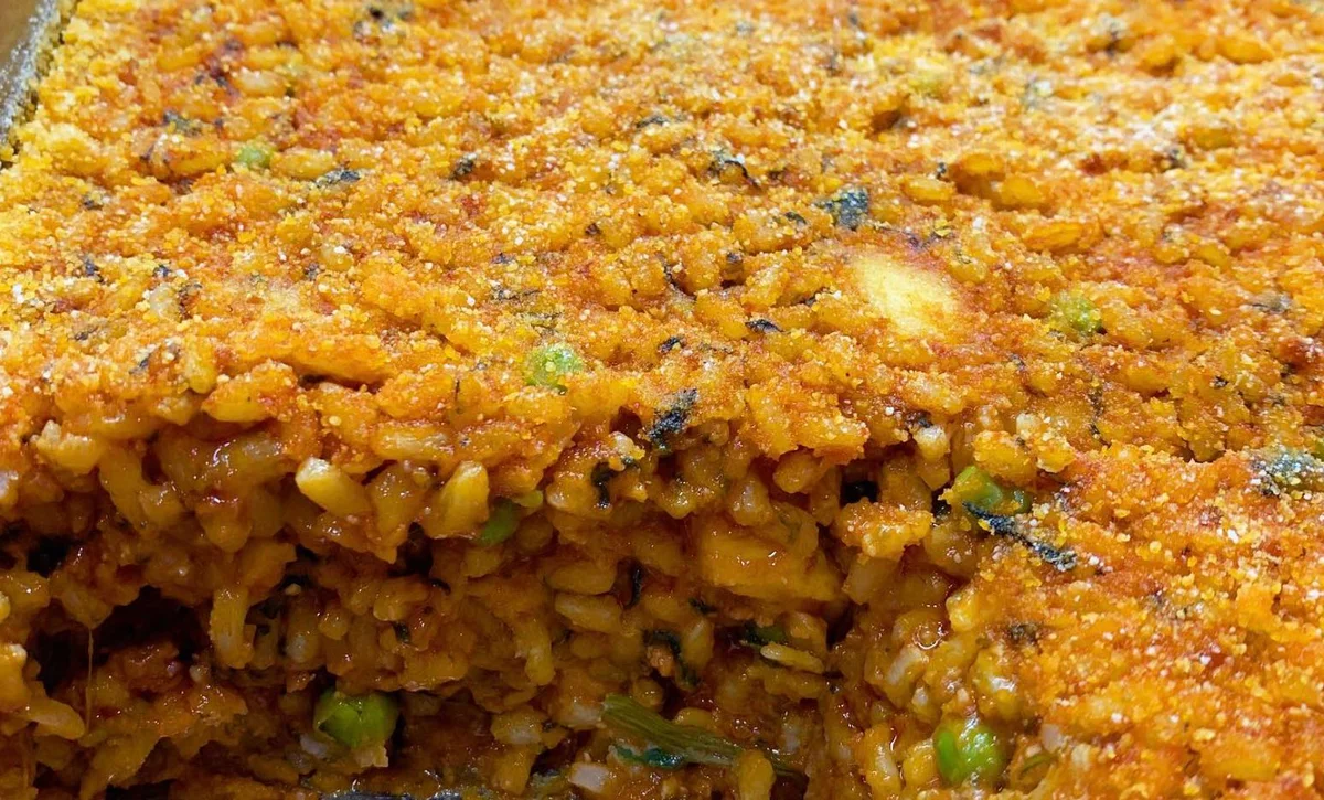 Timballo di riso al forno alla siciliana con melanzane e ragù