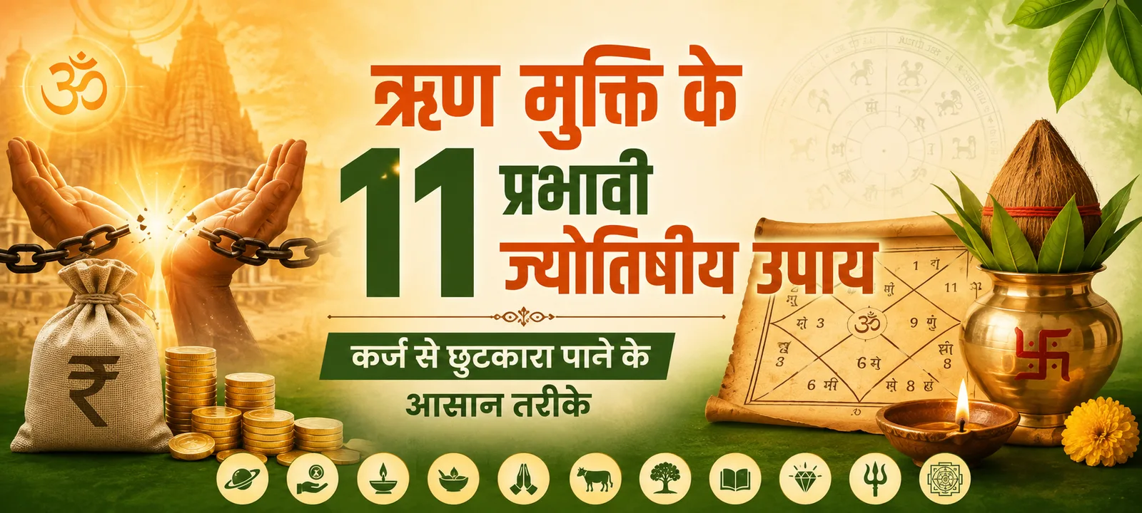 ऋण मुक्ति के 11 प्रभावी ज्योतिषीय उपाय — कर्ज से छुटकारा पाने के आसान तरीके