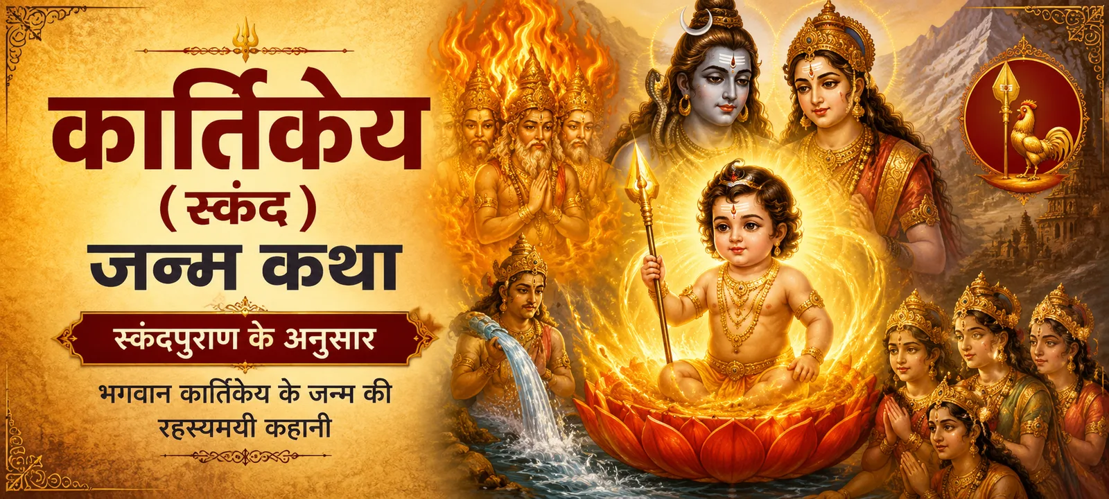 कार्तिकेय (स्कंद) जन्म कथा — स्कंदपुराण के अनुसार भगवान कार्तिकेय के जन्म की रहस्यमयी कहानी