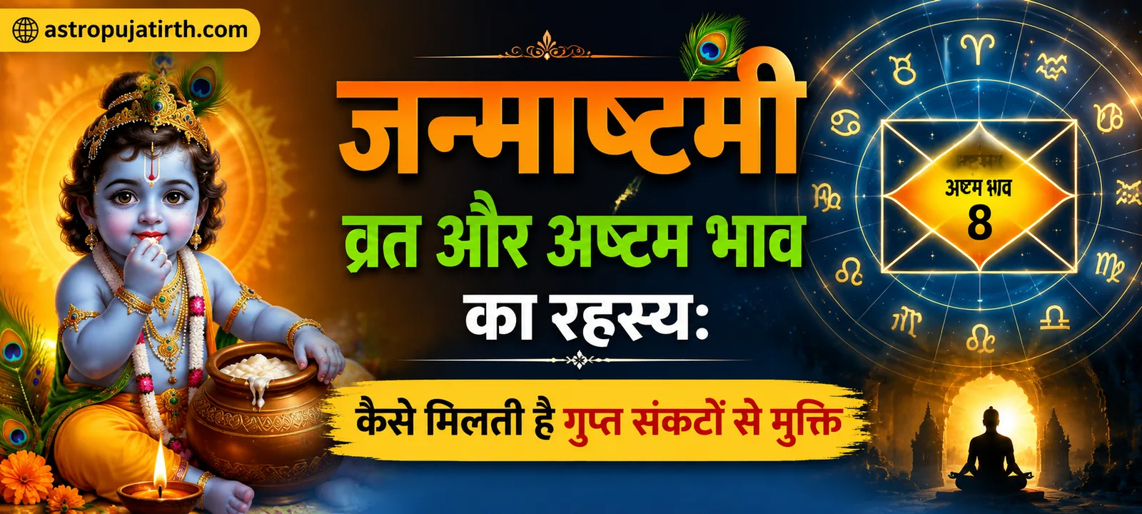 जन्माष्टमी व्रत और अष्टम भाव का रहस्य: कैसे मिलती है गुप्त संकटों से मुक्ति
