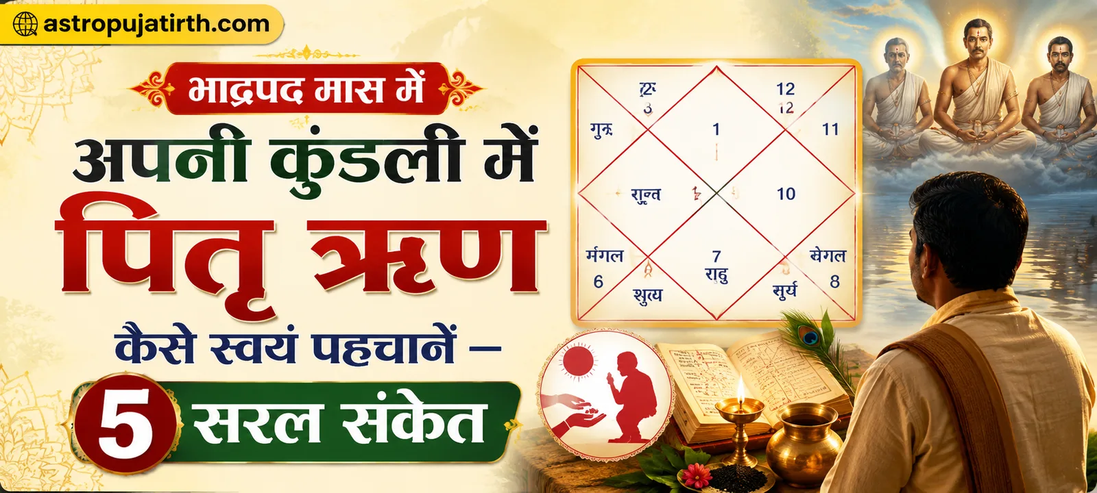 भाद्रपद मास में अपनी कुंडली में पितृ ऋण कैसे स्वयं पहचानें — 5 सरल संकेत