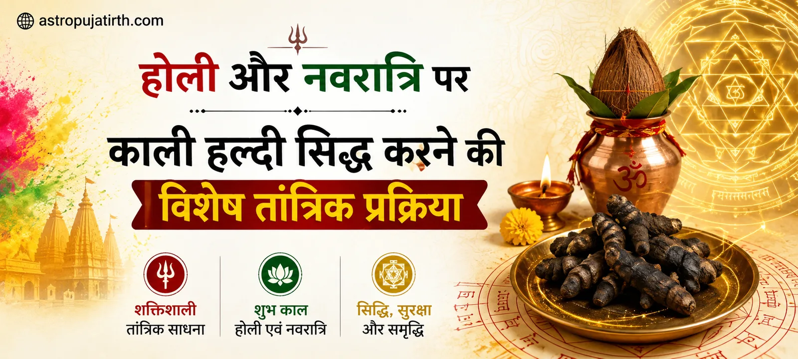 होली और नवरात्रि पर काली हल्दी सिद्ध करने की विशेष तांत्रिक प्रक्रिया