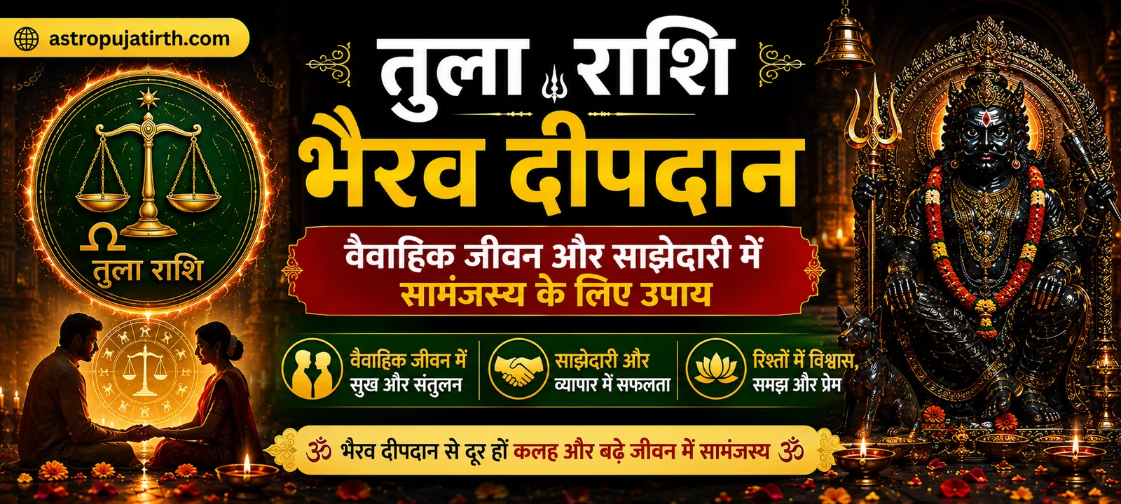तुला राशि भैरव दीपदान — वैवाहिक जीवन और साझेदारी में सामंजस्य के लिए उपाय